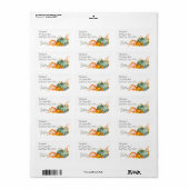 Fall Thanksgiving Orange Pumpkins Leaf Address Etiket (Full Sheet)
