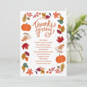 Fall Thanksgiving Printable Menu (Staand voorkant)