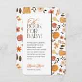 Fall Theme Baby Shower Book Enclosure Card Kaart (Voorkant / Achterkant)
