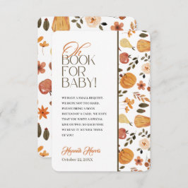 Fall Theme Baby Shower Book Enclosure Card Kaart