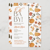 Fall Theme Baby Shower Invitation Kaart (Voorkant / Achterkant)