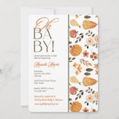 Fall Theme Baby Shower Invitation Kaart (Voorkant)