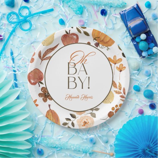 Fall Theme Baby Shower Invitation Papieren Bordje (Feest)