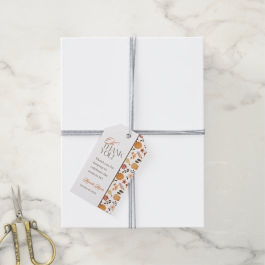Fall Theme Baby Shower Thank You  Cadeaulabel (Met Touw)