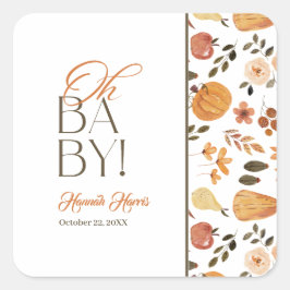 Fall Theme Baby Shower  Vierkante Sticker