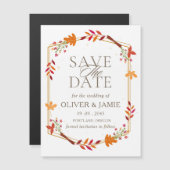 Fall Theme  Wedding Save the Date Magnetic Card (Voorkant / Achterkant)