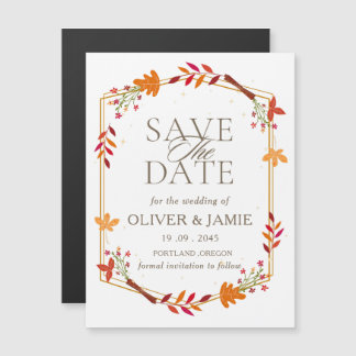 Fall Theme  Wedding Save the Date Magnetic Card