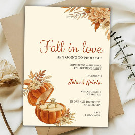 Fall themed engagement party Invitation Kaart