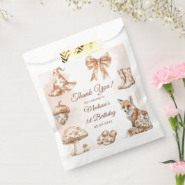 Fall Toile De Jouy Woodland Theme Birthday Party Bedankzakje