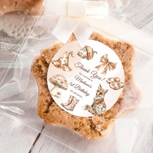 Fall Toile De Jouy Woodland Theme Ronde Sticker