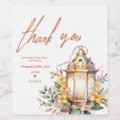 Fall verlaat bruidegom Dank u bruiloftsgunst Wijn Etiket (Enkel label)