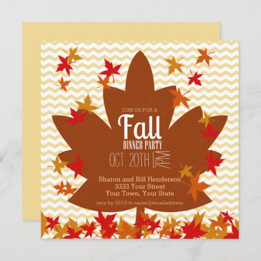 Fall verlaat diner kaart (Voorkant / Achterkant)