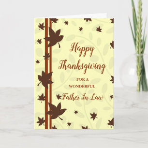 Fall verlaat Happy Thanksgiving schoonvader Feestdagen Kaart