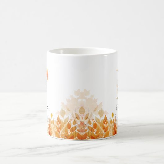 Fall verlaat monogram letter F met naam Koffiemok (Center)