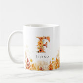 Fall verlaat monogram letter F met naam Koffiemok (Links)