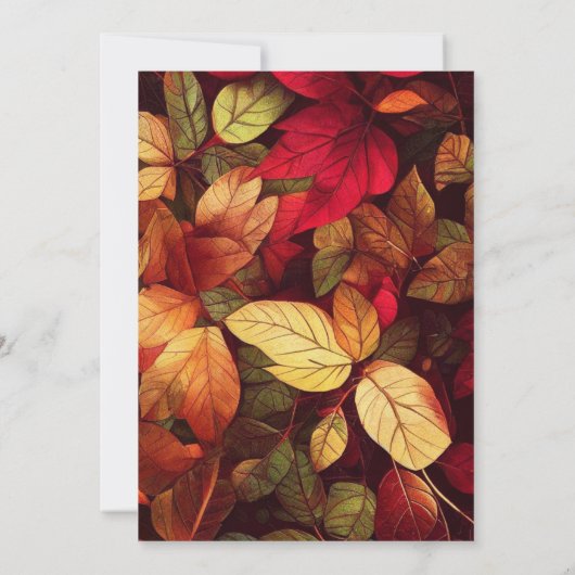 Fall verlaat Thanksgiving Diner Kaart (Achterkant)