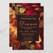 Fall verlaat Thanksgiving Diner Kaart (Voorkant / Achterkant)