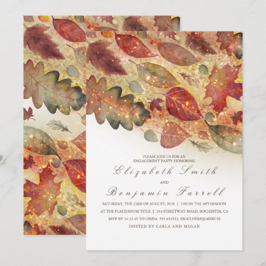 Fall verlaat verlovingsfeest kaart (Voorkant / Achterkant)