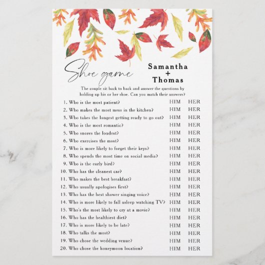 Fall verlaat vrijgezellenfeest Shoe spel (Voorkant)