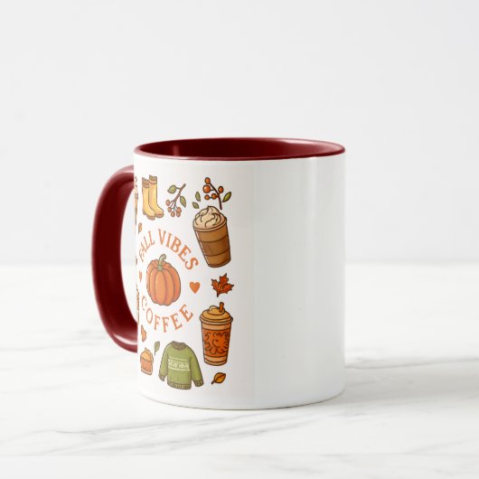 Fall Vibes Coffee Mug – Cozy Autumn Aesthetic  Mok (Voorkant links)