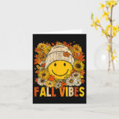 Fall Vibes Floral Thanksgiving Autumn Fall Leaves  Kaart (Gele Bloem)