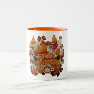 Fall Vibes Mug, Fall 2D Puff Coffee Tweekleurige Koffiemok
