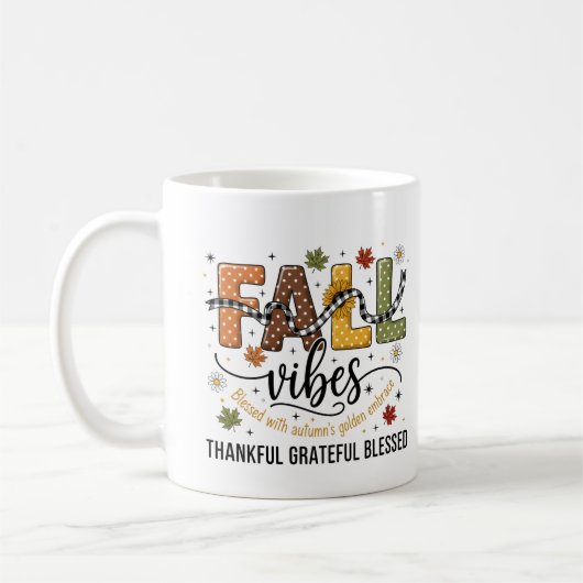 Fall Vibes Mug – Thankful, Grateful, Blessed Autum Koffiemok (Links)