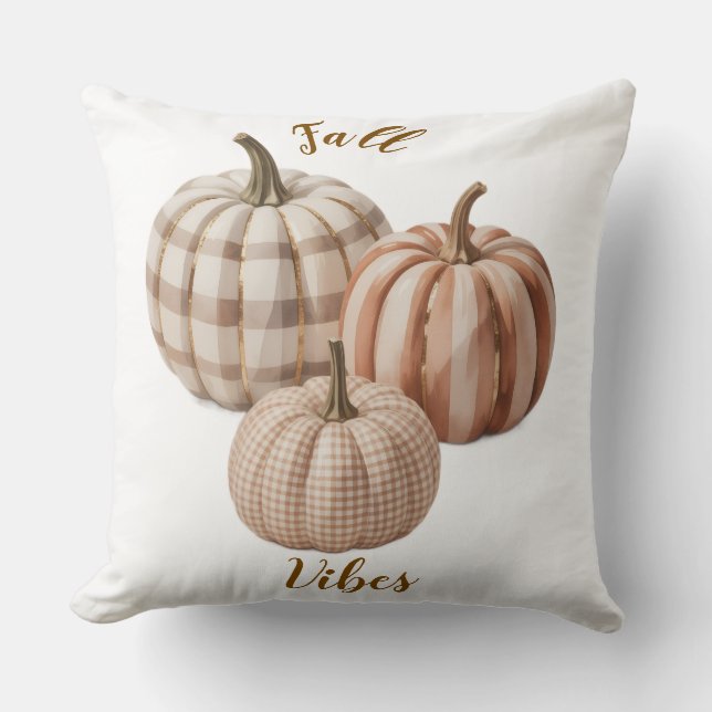 Fall vibes pumpkin Throw Pillow Kussen (Voorkant)