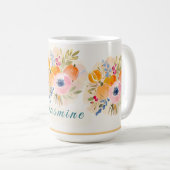 Fall Watercolor Pumpkin & Bloom Koffiemok (Voorkant rechts)