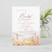 Fall Watercolor Wildflower Mountain Bridal Shower Kaart (Staand voorkant)