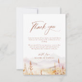 Fall Watercolor Wildflower Mountain Rustic Wedding Bedankkaart (Voorkant)
