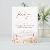 Fall Watercolor Wildflower Mountain Rustic Wedding Bedankkaart (Staand voorkant)