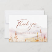 Fall Watercolor Wildflower Mountain Rustic Wedding Bedankkaart (Voorkant)