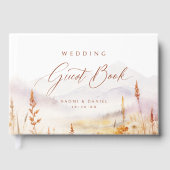 Fall Watercolor Wildflower Mountain Rustic Wedding Gastenboek (Voorkant)