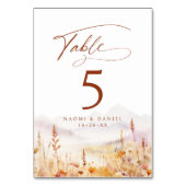 Fall Watercolor Wildflower Mountain Rustic Wedding Kaart (Achterkant)
