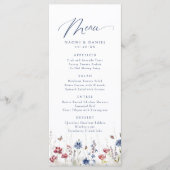 Fall Watercolor Wildflower Mountain Rustic Wedding Menu (Voorkant)