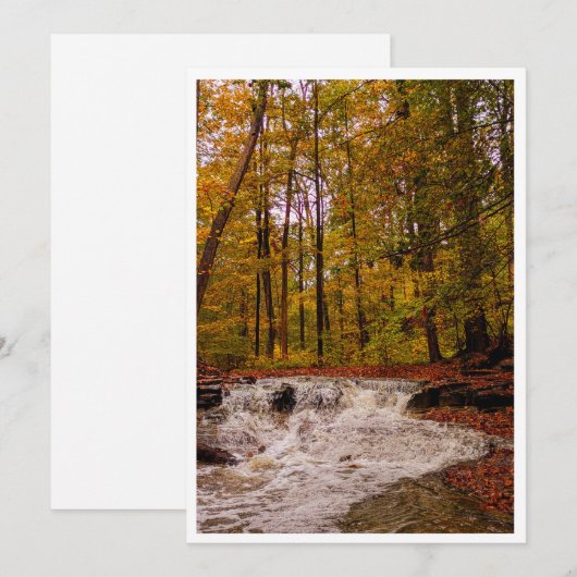 Fall Waterfall Feestdagenkaart (Voorkant / Achterkant)