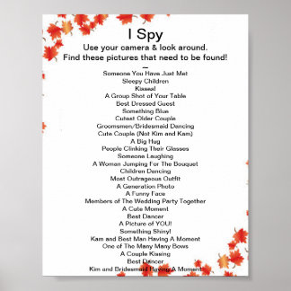 Fall Weddenschap I Spy Game Poster