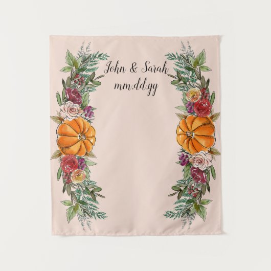 Fall Weddenschappen Reception Backdrop Winter Phot Wandkleed (Voorkant)