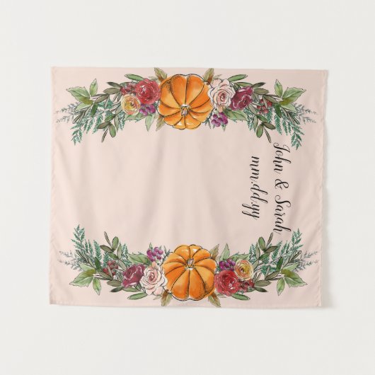 Fall Weddenschappen Reception Backdrop Winter Phot Wandkleed (Voorkant (horizontaal))