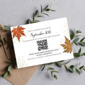 Fall Wedding Autumn Leaves RSVP  Informatiekaartje