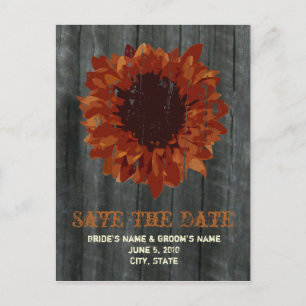 Fall Wedding Barnwood Save the Date Briefkaart
