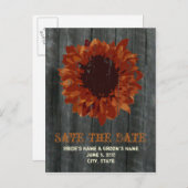 Fall Wedding Barnwood Save the Date Briefkaart (Voorkant / Achterkant)