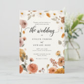 Fall Wedding Boho Bloemen Kaart (Staand voorkant)