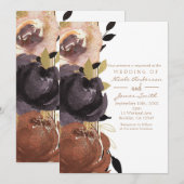 Fall Wedding Bold Glam Flowers Modern Floral Kaart (Voorkant / Achterkant)