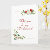 Fall Wedding Bridesmaid Kaart (Gele Bloem)