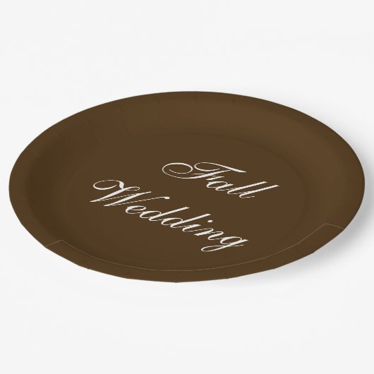 Fall Wedding Brown Rich Deep Rustige Kleur Papieren Bordje (Gekanteld)
