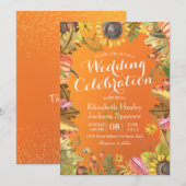 Fall Wedding Celebration Autumn Maple Leaf Pumpkin Kaart (Voorkant / Achterkant)