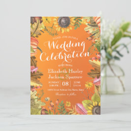 Fall Wedding Celebration Autumn Maple Leaf Pumpkin Kaart