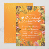 Fall Wedding Celebration Autumn Maple Leaf Pumpkin Kaart (Voorkant / Achterkant)